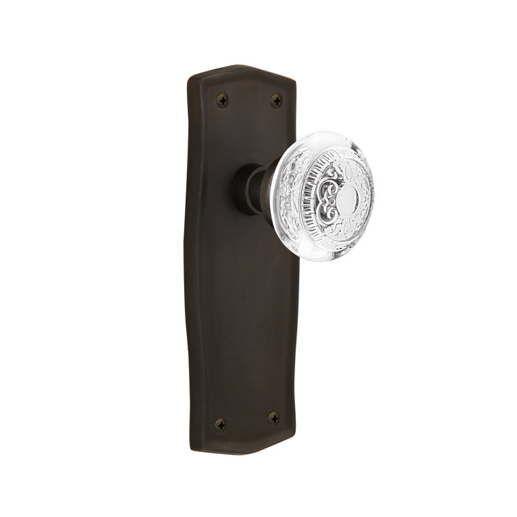 Oil-Rubbed Bronze Privacy Door Knob with Crystal Egg & Dart Design