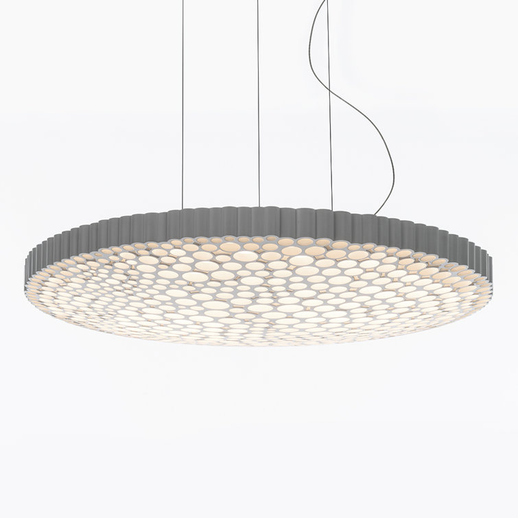 Luna Elegance 3000K LED White Drum Pendant Light