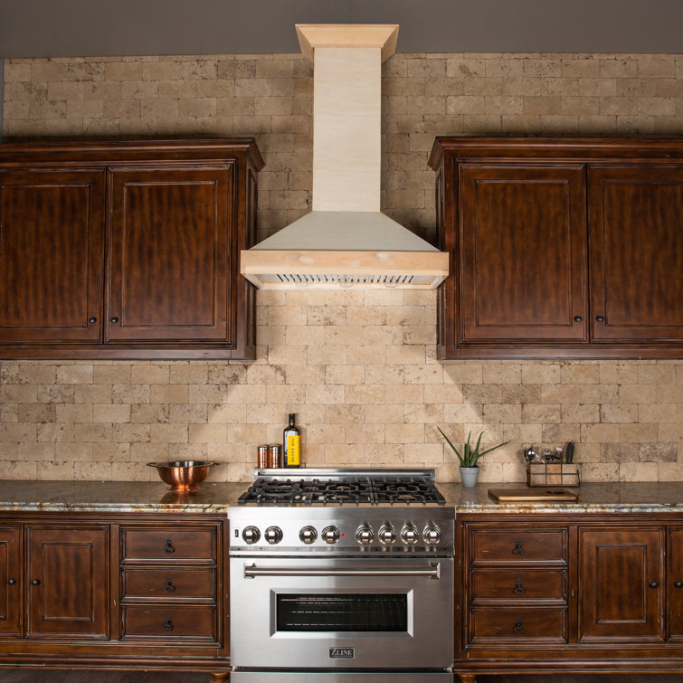 30" Unfinished Wood and Stainless Steel Wall Mount Range Hood