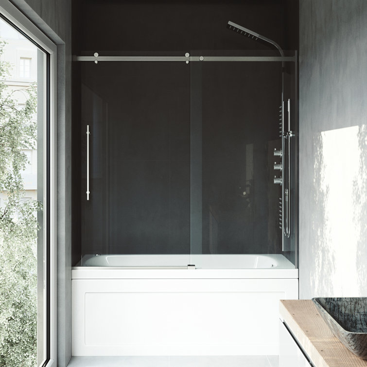 Luca 60" Frameless Sliding Tub Door with Clear Glass