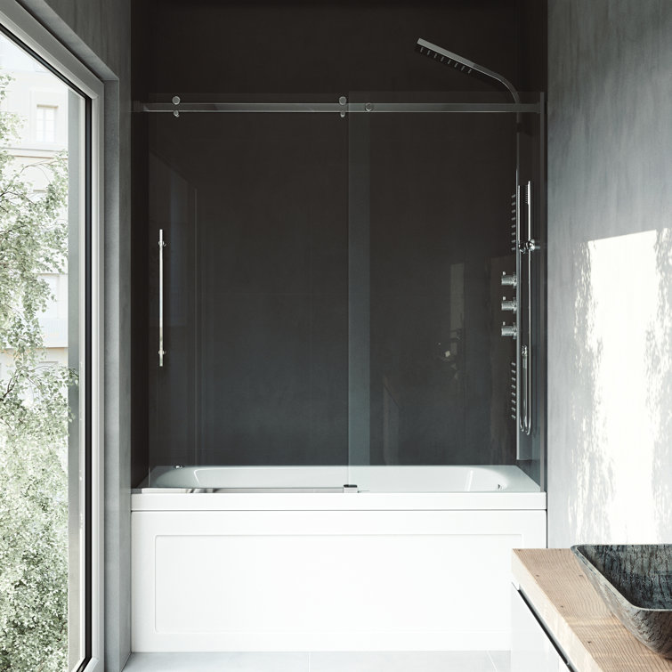 Luca 56-60" Frameless Sliding Tub Door with Clear Glass