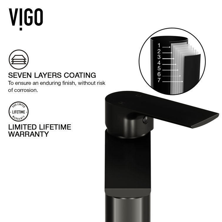 Norfolk Modern Matte Black Brass Vessel Sink Faucet