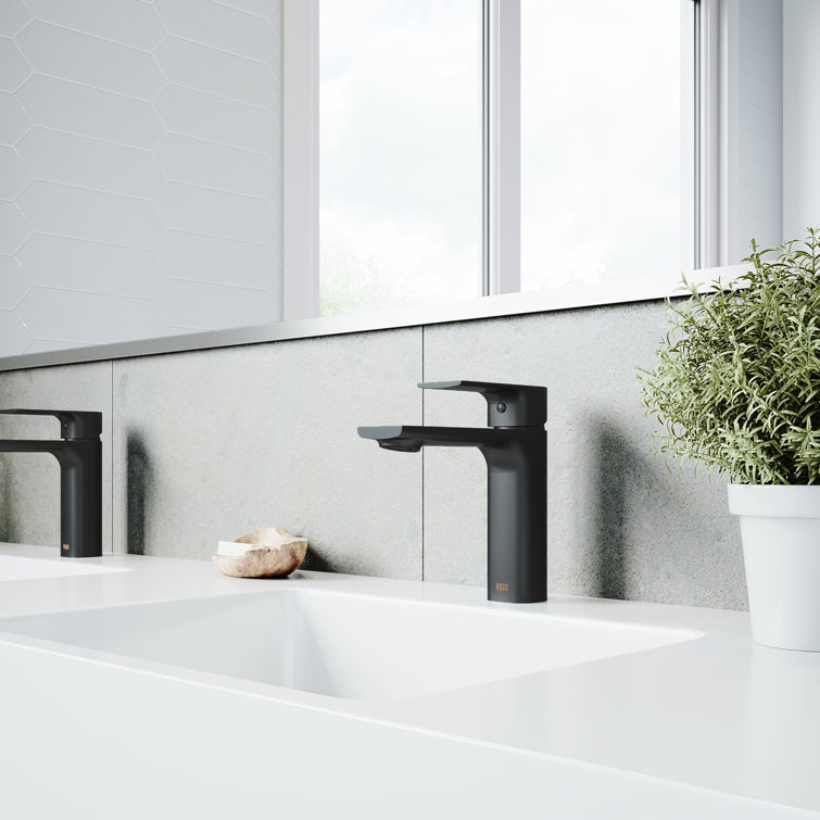 Matte Black Brass Single Handle Bathroom Faucet