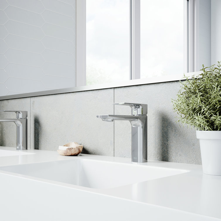 Davidson Modern Black and Chrome Brass Bathroom Faucet