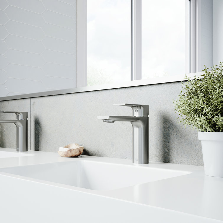 Davidson Modern Black and Chrome Brass Bathroom Faucet