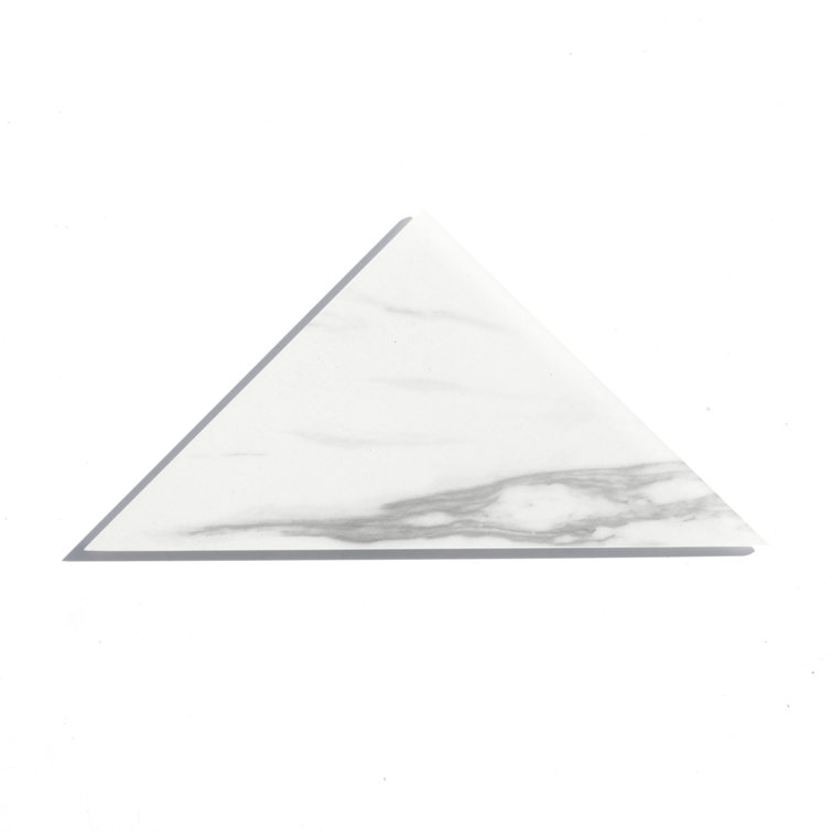 Nature Collection Matte White Marble Look Triangle Tile