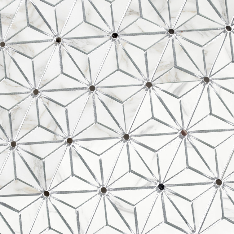 Musico Calacatta Gold Multi-Finish Glass Mosaic Tile