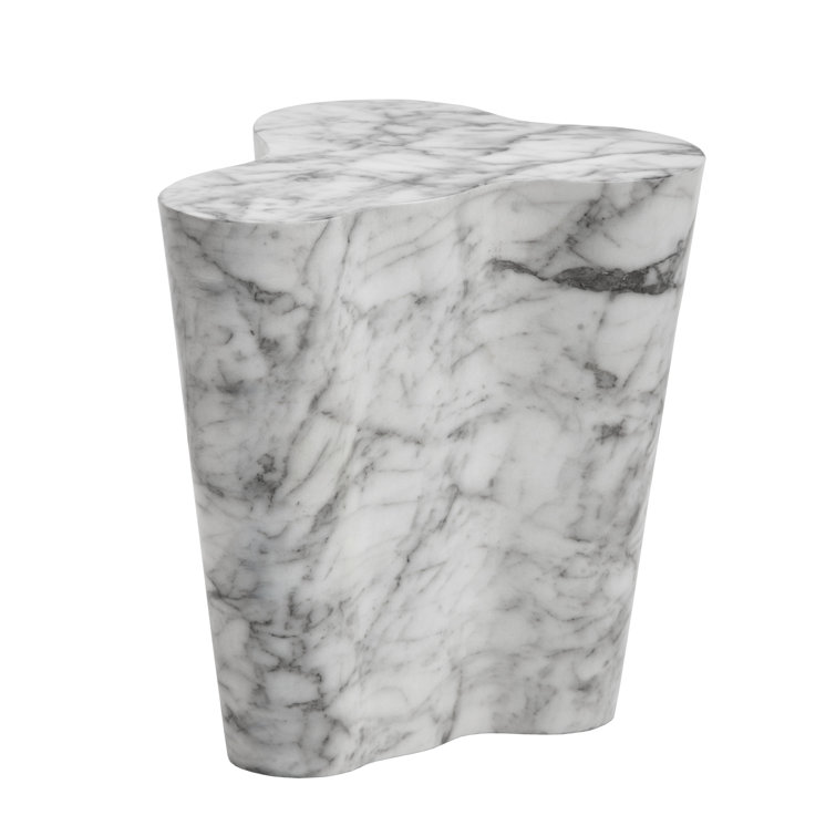 Ava Grey Marble-Finish Concrete End Table