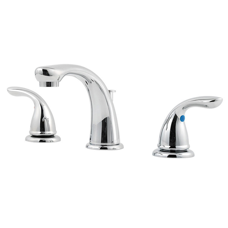 Polished Chrome Double Handle Widespread Bathroom Faucet