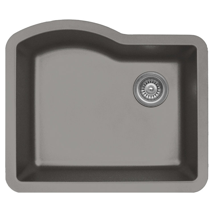 Karran 24" Concrete Quartz Single Bowl Kitchen Sink