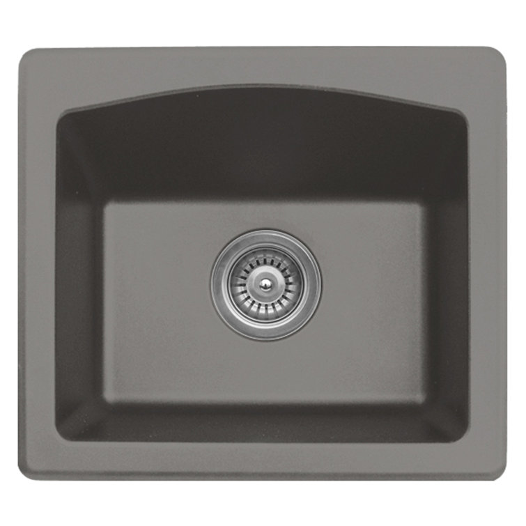Concrete Quartz Composite 18'' Single Bowl Kitchen Sink