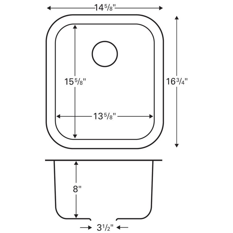 Compact Stainless Steel Undermount Bar Sink with Satin Finish