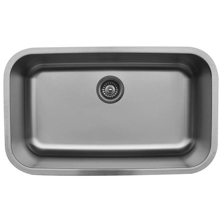 Large Stainless Steel Single Basin Drop-In Kitchen Sink