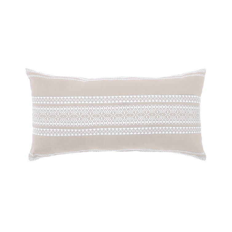 Clayton Dune Geometric Embroidered Lumbar Throw Pillow