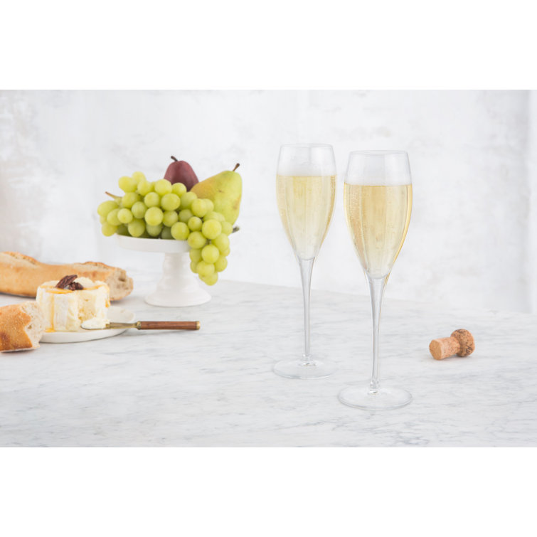 Michelangelo Clear Crystal Champagne Flutes Set of 4