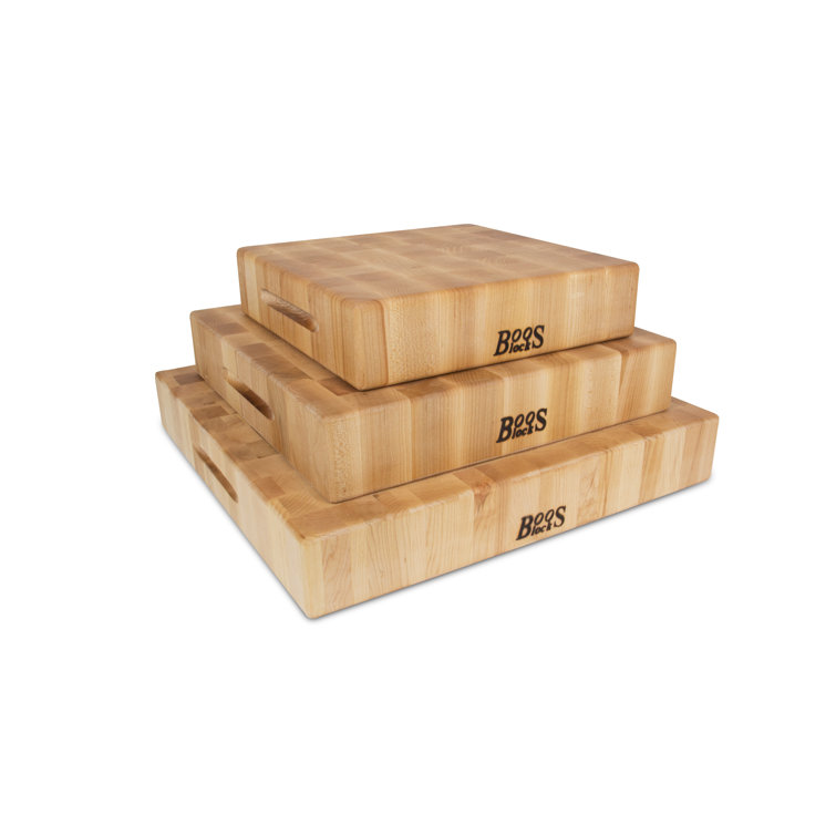 Walnut End Grain 12''x12'' Rectangular Chopping Block with Hand Grips