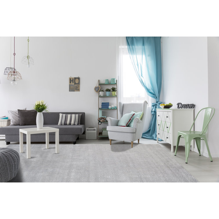 Renzo Hand-Loomed Soft Wool-Blend Rectangular Rug in Gray 2' x 3'