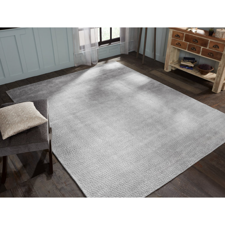 Renzo Hand-Loomed Soft Wool-Blend Rectangular Rug in Gray 2' x 3'