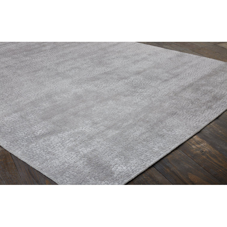 Renzo Hand-Loomed Soft Wool-Blend Rectangular Rug in Gray 2' x 3'