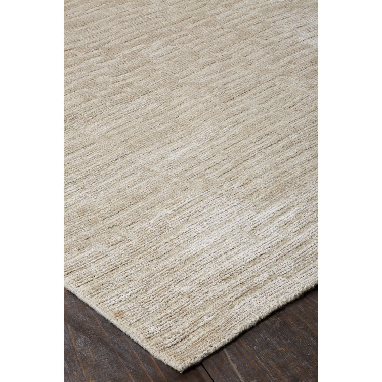 Handmade Beige Linen and Wool Geometric Area Rug 8' x 10'