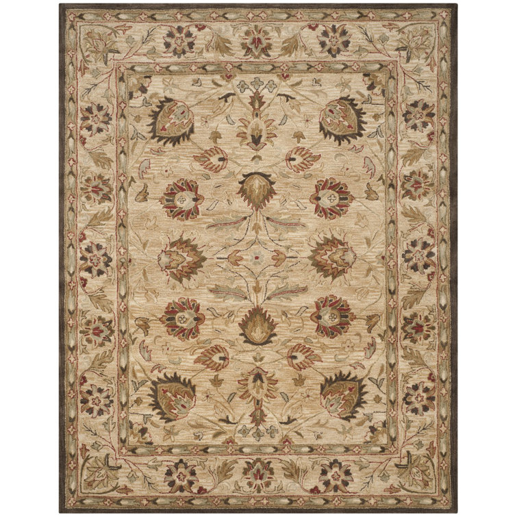 Antiquity Beige Wool Hand-Tufted Rectangular Area Rug