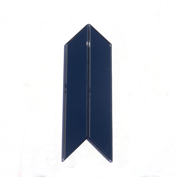 Graphite Blue Glass Chevron Wall Tile for Kitchen and Bathroom