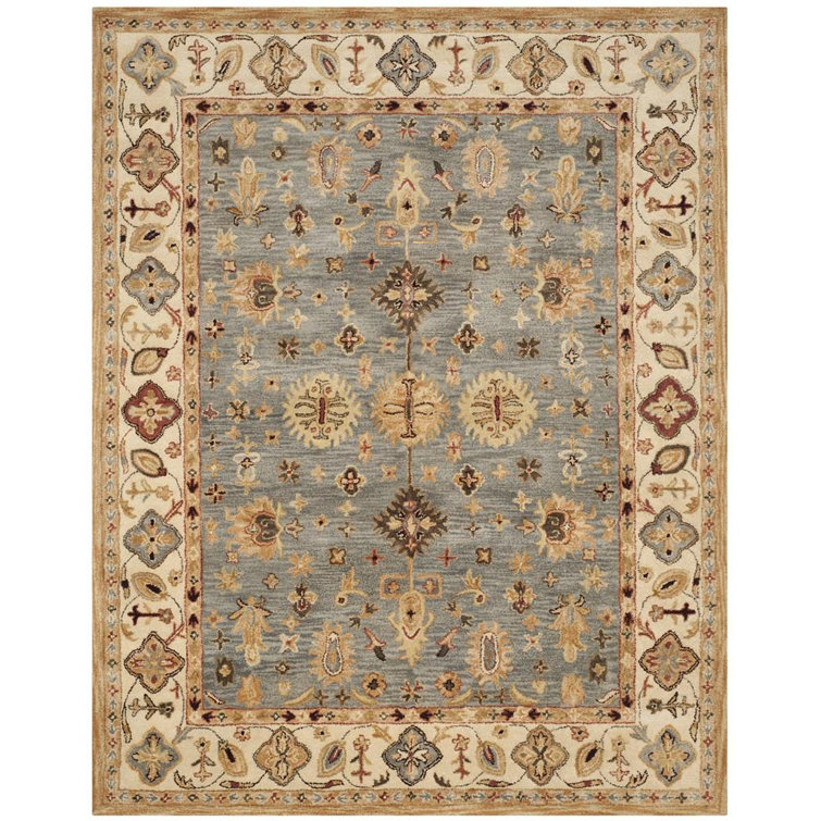 Elysian Blue Hand-Tufted Wool 5' x 8' Rectangular Area Rug