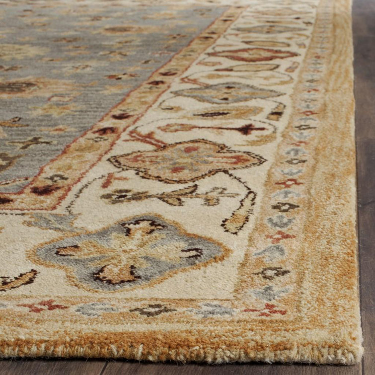 Elysian Blue Hand-Tufted Wool 5' x 8' Rectangular Area Rug