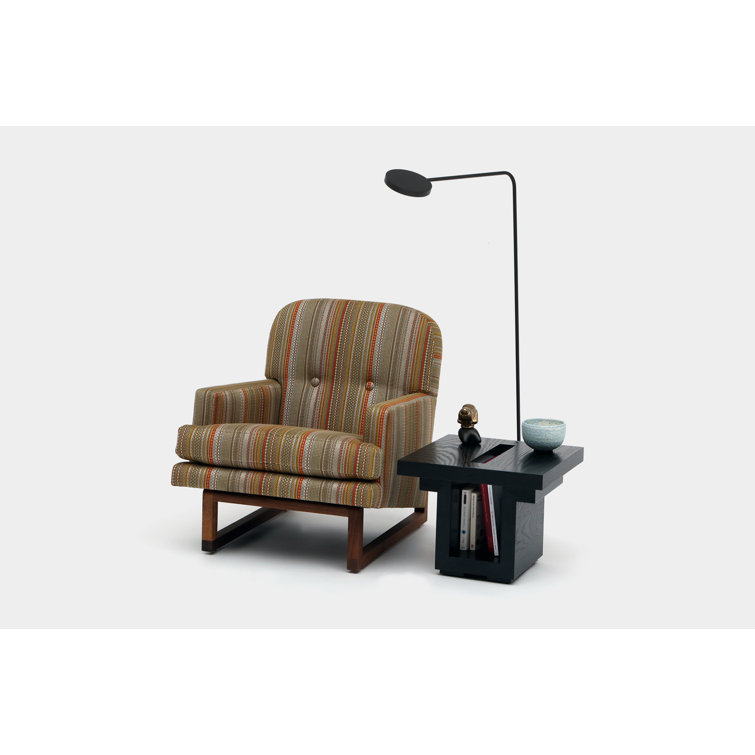 Black Oak Square Pedestal Solid Wood End Table