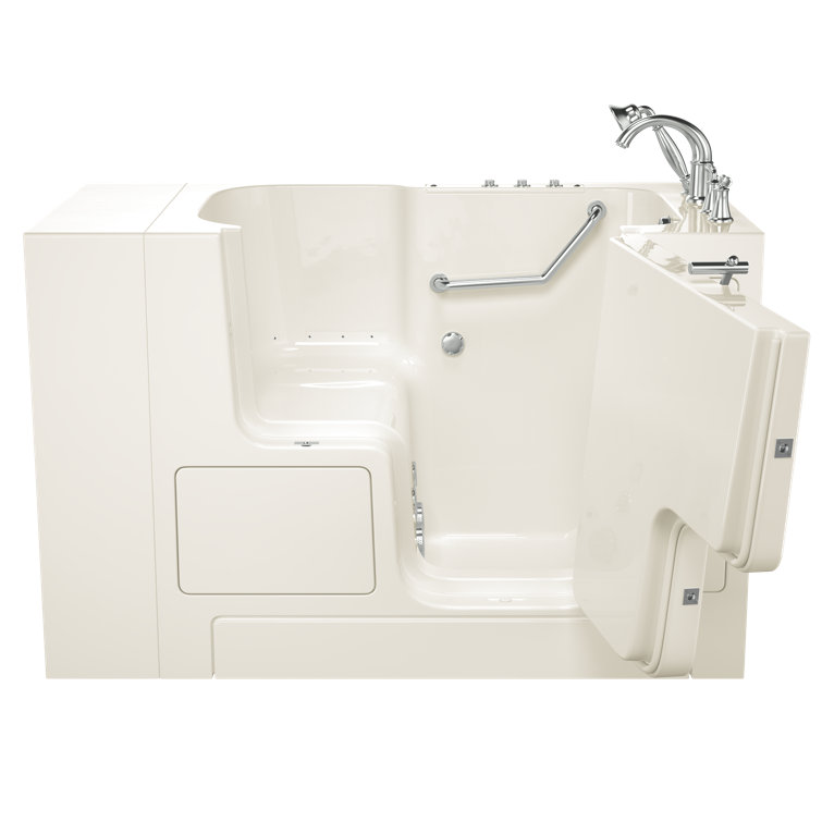 52'' x 32'' Linen Fiberglass Walk-in Bathtub with Chrome Faucet