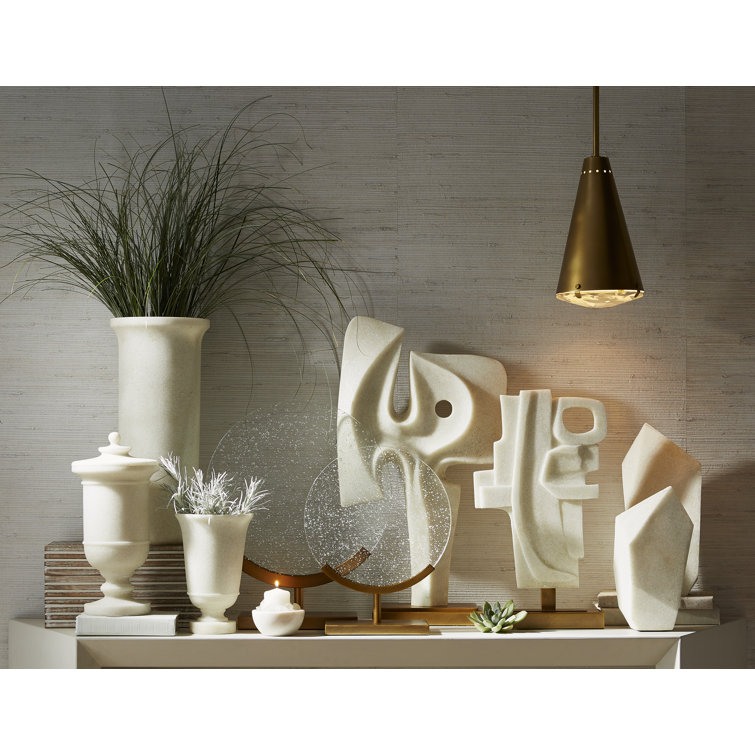 Ivory Resin Geometric Sculptures Set of 3