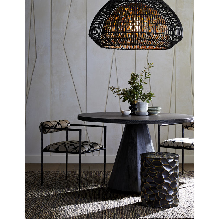 Songhai 47.5" Round Dark Ash Wood Dining Table