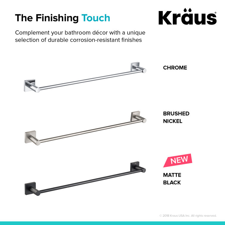 Ventus Brushed Nickel 25.38" Wall Mounted Towel Bar
