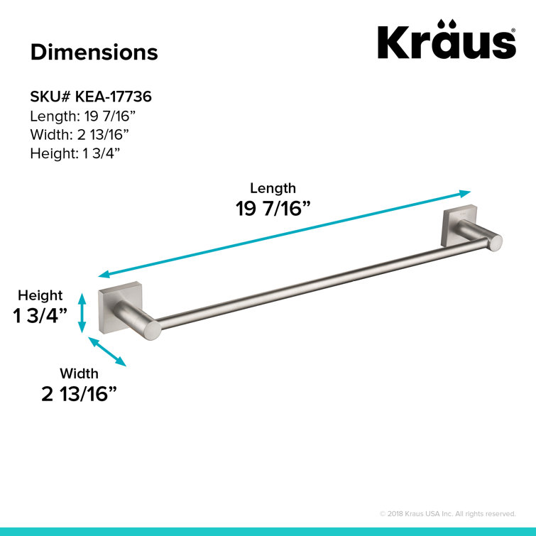 Ventus 18" Brushed Nickel Wall Mounted Towel Bar