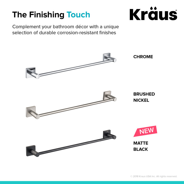 Ventus 18" Chrome Wall Mounted Towel Bar