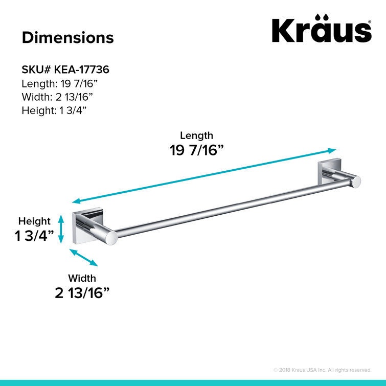 Ventus 18" Chrome Wall Mounted Towel Bar