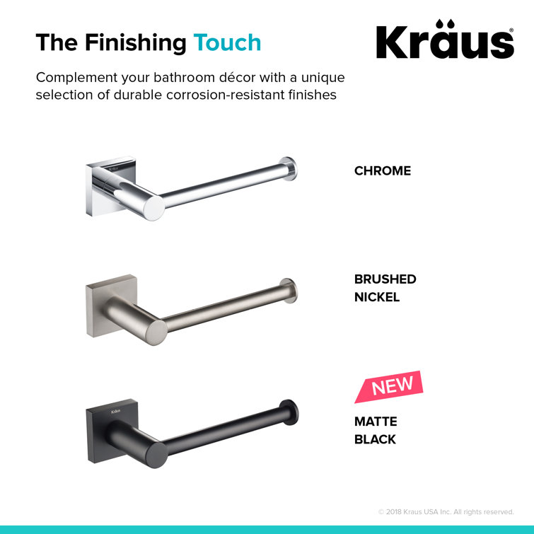 Ventus Chrome Finish Modern Wall Mount Toilet Paper Holder