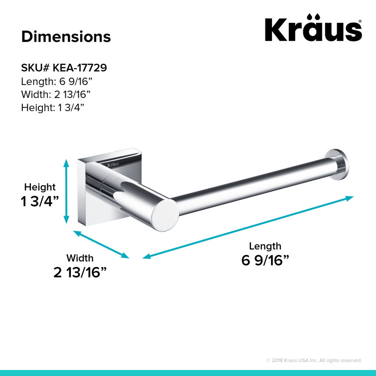 Ventus Chrome Finish Modern Wall Mount Toilet Paper Holder