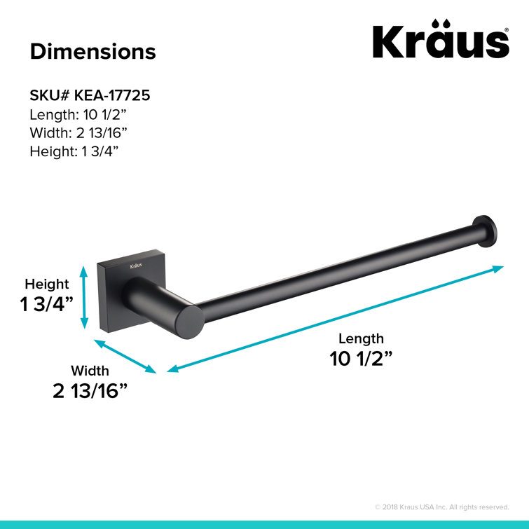 Matte Black Solid Brass Wall Mounted Towel Bar