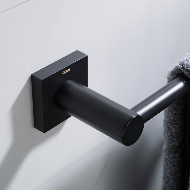 Matte Black Solid Brass Wall Mounted Towel Bar