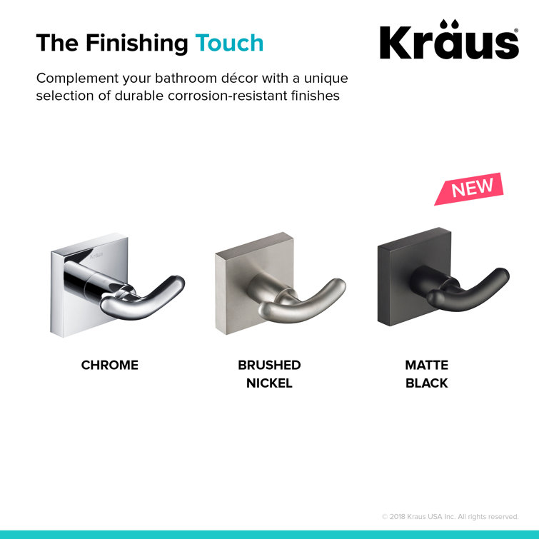 Brushed Nickel Modern Double Wall Mounted Robe Hook