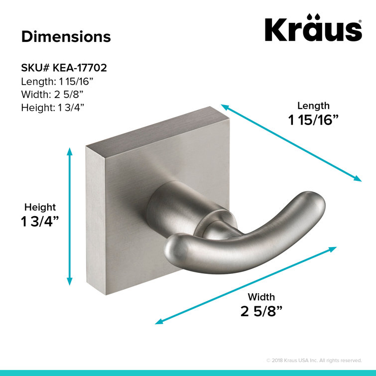 Brushed Nickel Modern Double Wall Mounted Robe Hook