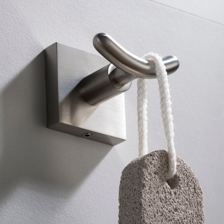Brushed Nickel Modern Double Wall Mounted Robe Hook