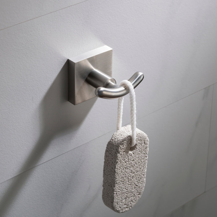 Brushed Nickel Modern Double Wall Mounted Robe Hook