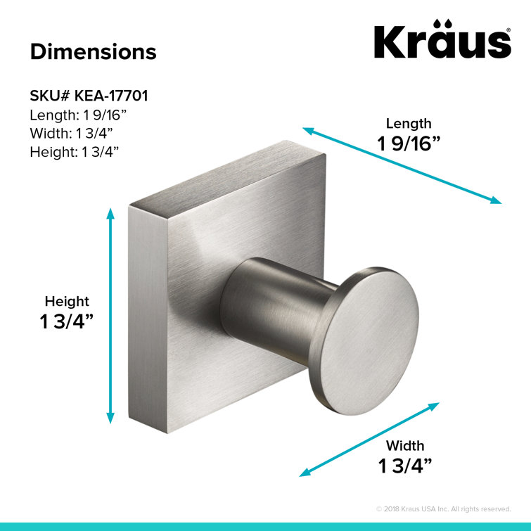 Ventus Brushed Nickel Wall Mounted Towel Hook