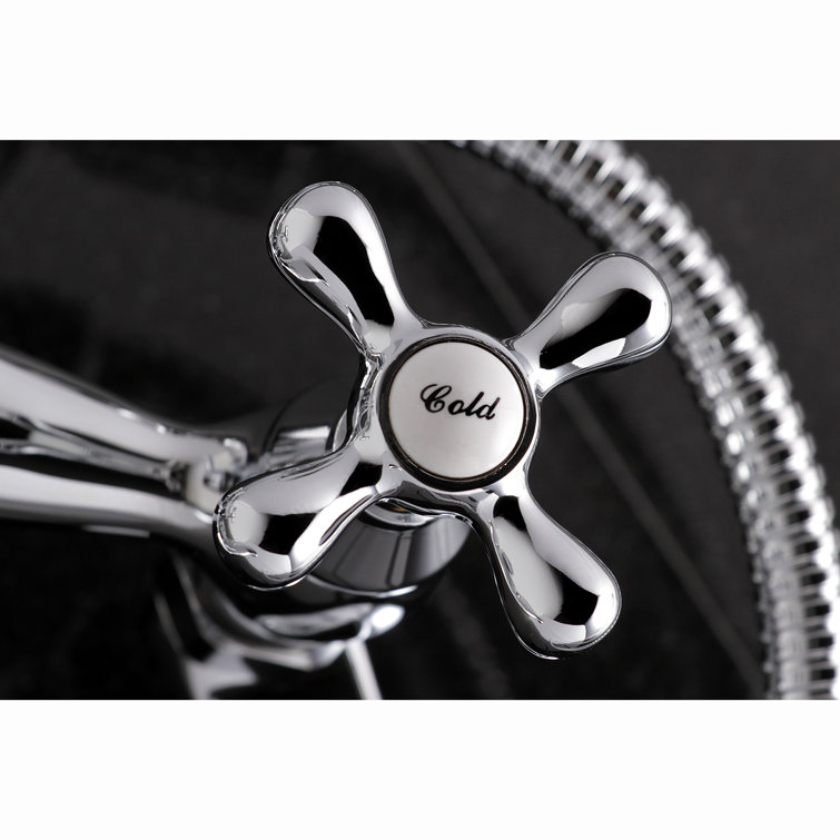 Polished Chrome Clawfoot Tub Faucet with Hand Shower
