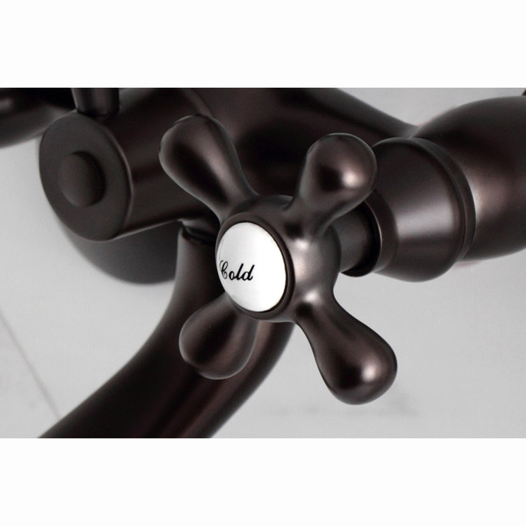 Victorian Oil Rubbed Bronze Wall Mount Clawfoot Tub Faucet with Hand Shower