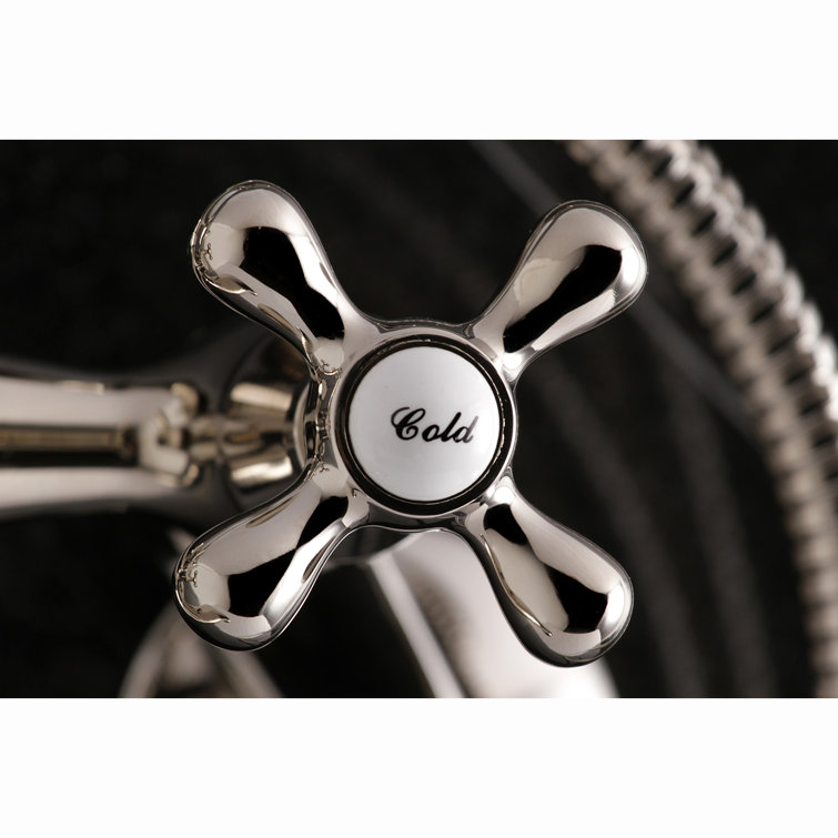 Polished Nickel Wall Mount Clawfoot Tub Faucet with Hand Shower