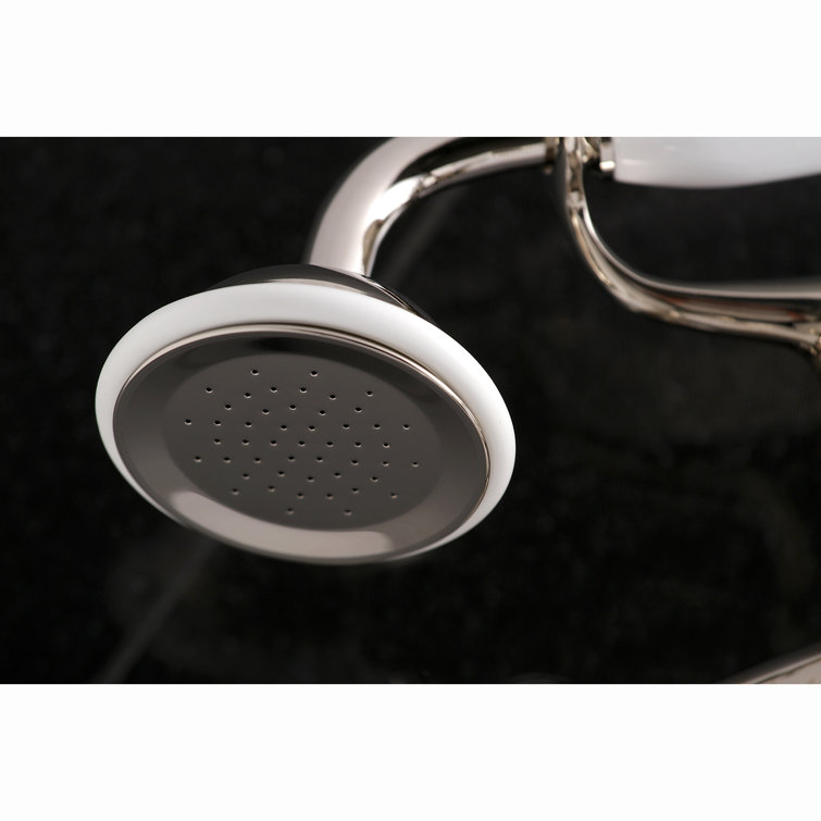 Polished Nickel Wall Mount Clawfoot Tub Faucet with Hand Shower