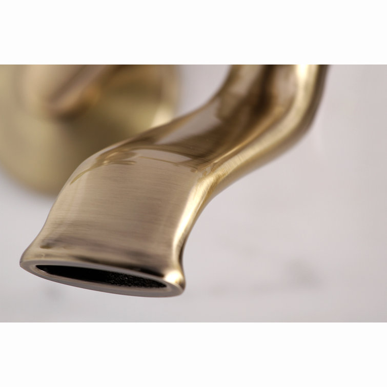 Traditional Antique Brass Wall-Mounted Clawfoot Tub Faucet with Handshower